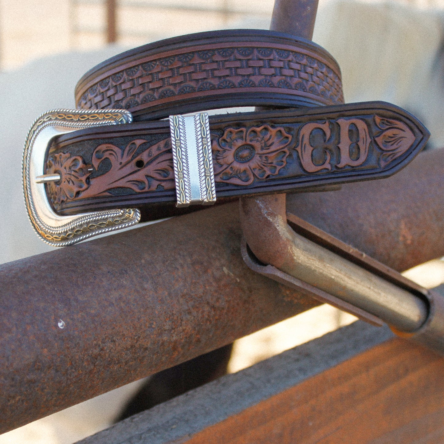 The Robles Belt - With custom initial or brand at Tail