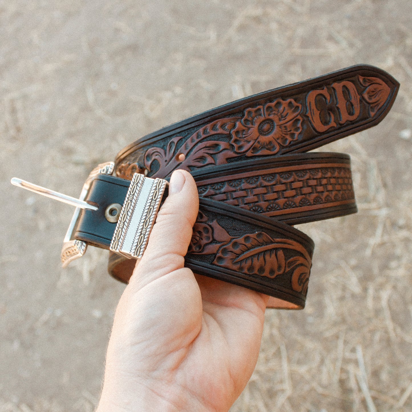 The Robles Belt - With custom initial or brand at Tail