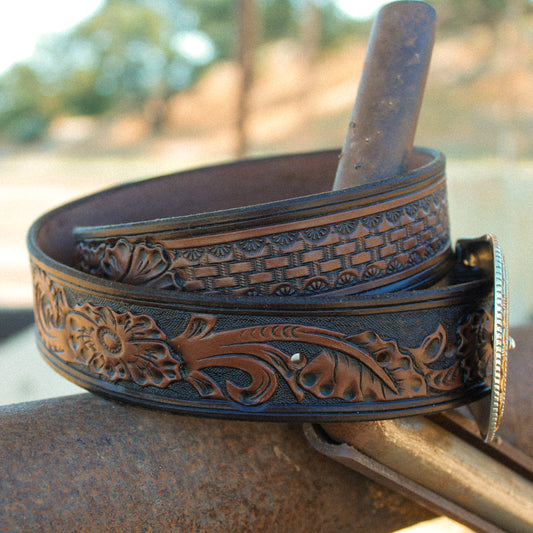 The Robles Belt - With custom initial or brand at Tail